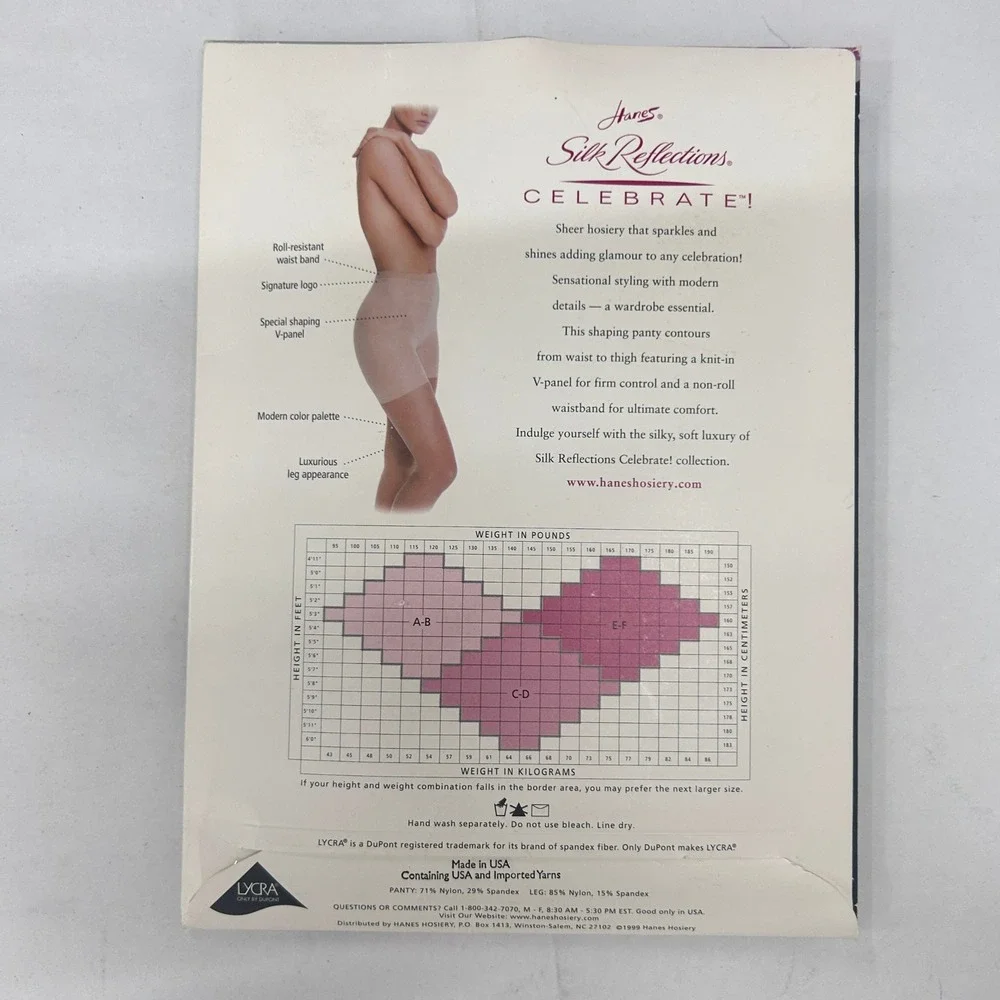 Vintage Hanes Silk Reflections Celebrate Sparkle Pantyhose CD Marble Shaper NOS